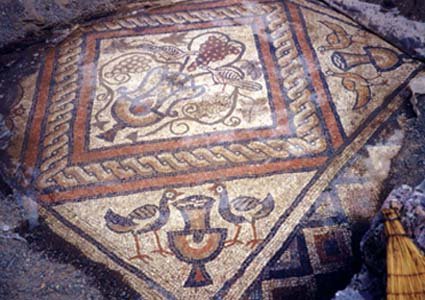 Early Christian floor mosaic tiles from the 5th-century basilica at Lin, Lake Ohrid, Albania
