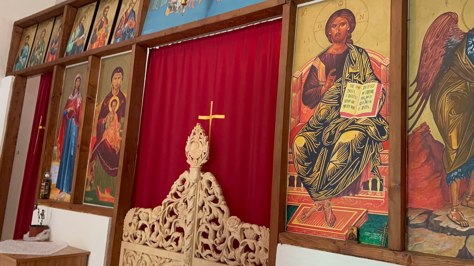Interior of St. Sunday Church showing painted walls